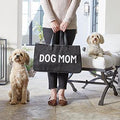 Dog Mom Black Canvas Tote