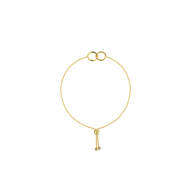 14K Gold Intertwined Circles Bracelet