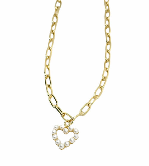 Heart Pearl Necklace