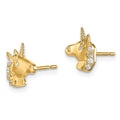 14K Carly Unicorn CZ Stud Earrings