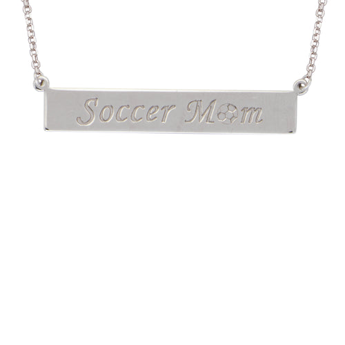 Sterling Silver Soccer Mom Bar Necklace
