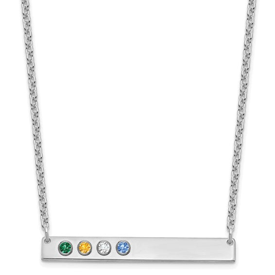 Horizontal Birthstone Bar Necklace | Love It Personalized