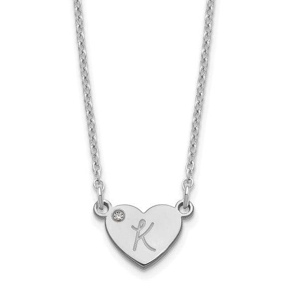 Initial Heart with Diamond Necklace