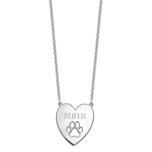 Heart with Paw Name Necklace