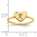 Heart Initial Ring With Diamond